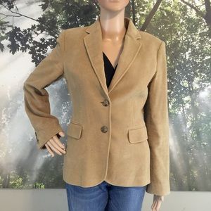Tan Banana Republic Blazer Cotton Rayon Camel